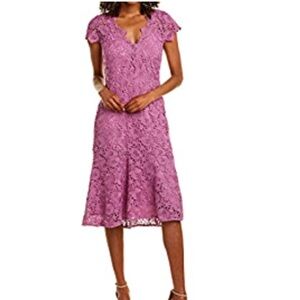 Maggy London Delfina Flounce (Lavender) Size 4